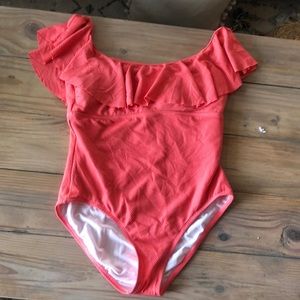 Ruffle top one piece